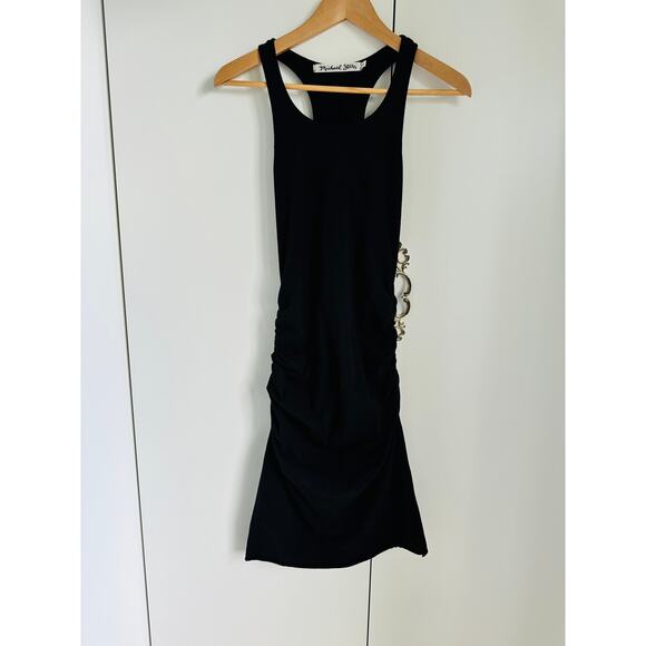 Michael Stars Demi ruched Tank DressClassic Fitted Dress black Size Medium - Picture 2 of 8